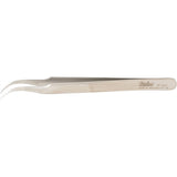 MILTEX SWISS Jeweler Style Forceps, 4-1/2" (115mm) Non-Magnetic Stainless Steel, Style 7, Fine Jaw, Curved. MPN: 17-307