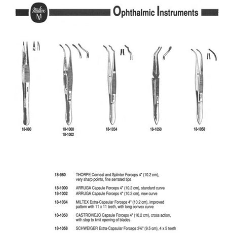 MILTEX ARRUGA Capsule Forceps, 4" (10.2 cm), standard curve. MPN: 18-1000 - Image 2