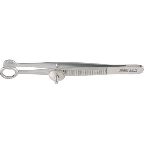 MILTEX AYER Chalazion Forceps, 3-5/8" (92mm), Fenestrated Jaw, Inside Ring Diameter 9mm, Solid Blade. MPN: 18-1170