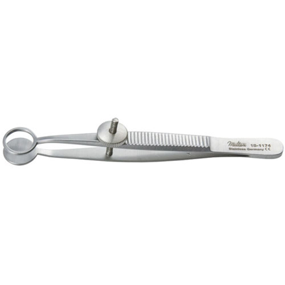 MILTEX LAMBERT Chalazion Forceps, 3-5/8" (91.9mm), Fenestrated Jaw, 11mm wide. MPN: 18-1174
