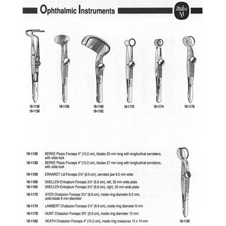 MILTEX LAMBERT Chalazion Forceps, 3-5/8" (91.9mm), Fenestrated Jaw, 11mm wide. MPN: 18-1174 - Image 2