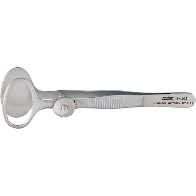MILTEX DESMARRES Chalazion Forceps, 3-1/2" (90mm), Medium Size, 11.5mm X 22.5mm Inside Diameter of Fenestrated Jaw. MPN: 18-1202