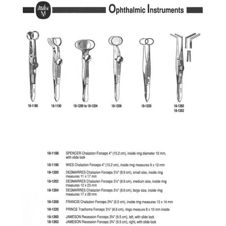 MILTEX DESMARRES Chalazion Forceps, 3-3/4" (95mm), Large Size, 17mm X 28mm Inside Diameter of Fenestrated Jaw. MPN: 18-1204 - Image 2