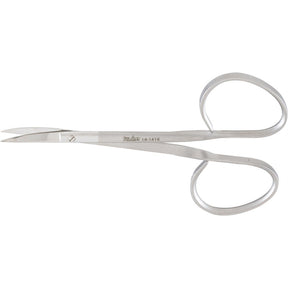 MILTEX Iris Scissors, 4" (102mm), Curved, 1" (25.5mm) Blades, Ribbon-Type Handle. MPN: 18-1416