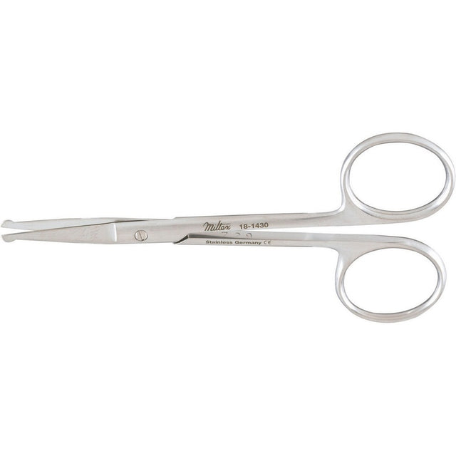 MILTEX Eye Scissors, 4-1/8" (10.5cm), w/Probe Point, Straight. MPN: 18-1430