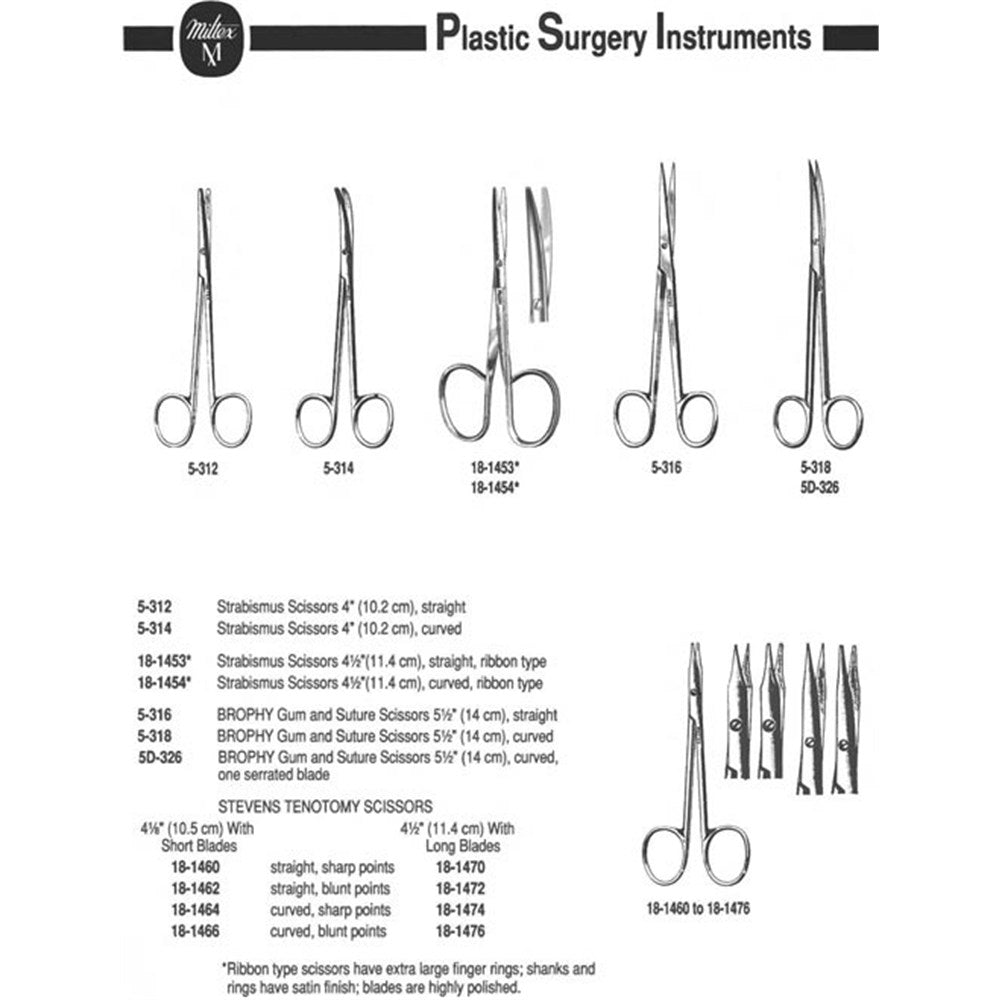 MILTEX Strabismus Scissors, 4-1/4" (10.8 cm), straight, ribbon-type. MPN: 18-1453 - Image 4