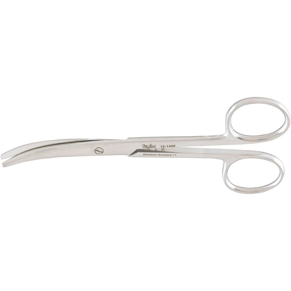 MILTEX ENUCLEATION Scissors, 5" (127mm), Medium Curve, Rounded Blades, Blunt Tips. MPN: 18-1496