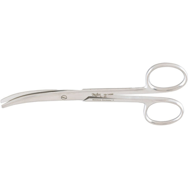 MILTEX ENUCLEATION Scissors, 5" (127mm), Medium Curve, Rounded Blades, Blunt Tips. MPN: 18-1496