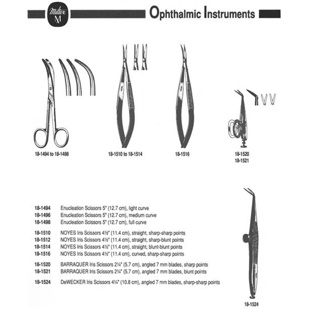 MILTEX NOYES (ROSS) Iris Scissors, 4-1/2" (115mm), Curved, Sharp/Sharp Tips. MPN: 18-1516 - Image 3