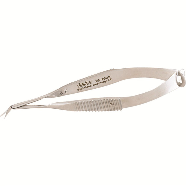 MILTEX VANNAS Capsulotomy Scissors, 3-1/4" (8.3 cm), angled to side, extra delicate sharp points. MPN: 18-1623