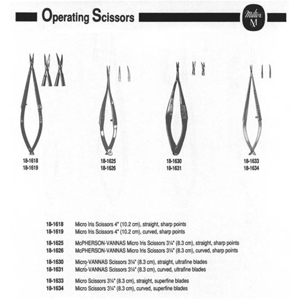 MILTEX MCPHERSON-VANNAS Micro Iris Scissors, 3-1/4" (81.5mm), Straight, Sharp Tips, Extra Fine. MPN: 18-1625 - Image 3