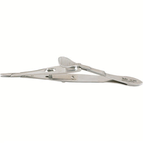 Miltex Kalt Needle Holder, 5⅜" (13.6 cm), Straight, Delicate Jaws, with Lock, Serrated Thumb Plate. MPN: 18-1800