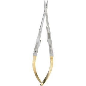 Miltex Castroviejo Needle Holder, 5½" (14 cm), Straight, Serrated Jaws, with Lock, Tungsten Carbide. MPN: 18-1828A-TC