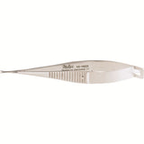 Miltex Castroviejo Needle Holder, 5¾" (14.5 cm), Curved, Extra Delicate Jaws, with Lock. MPN: 18-1833