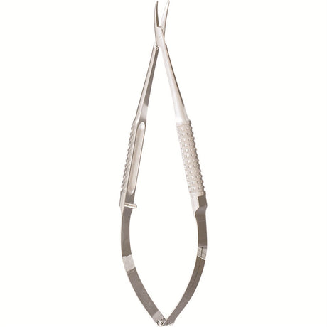Miltex Barraquer Needle Holder, 5" (12.6 cm), Curved, without Lock, 10 mm Hollow Round Handles. MPN: 18-1838