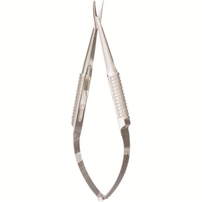 Miltex Barraquer Needle Holder, 5" (12.6 cm), Curved, with Lock, 10 mm Hollow Round Handles. MPN: 18-1839