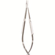 Miltex Barraquer Needle Holder, 5¼" (13.4 cm), Curved, Delicate Jaws, without Lock, 8 mm Solid Round Handles. MPN: 18-1840