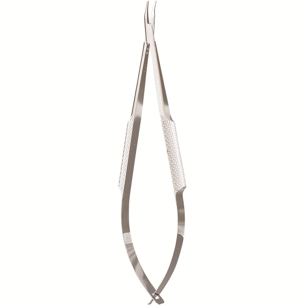 Miltex Barraquer Needle Holder, 5¼" (13.4 cm), Curved, Delicate Jaws, without Lock, 8 mm Solid Round Handles. MPN: 18-1840