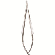 Miltex Barraquer Needle Holder, 5¼" (13.4 cm), Curved, Delicate Jaws, without Lock, 8 mm Solid Round Handles. MPN: 18-1840