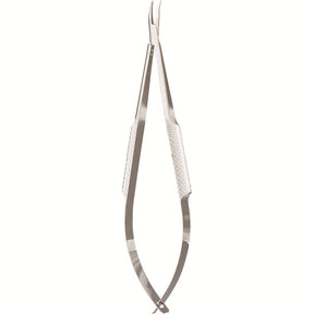 Miltex Barraquer Needle Holder, 5¼" (13.4 cm), Curved, Delicate Jaws, without Lock, 8 mm Solid Round Handles. MPN: 18-1840