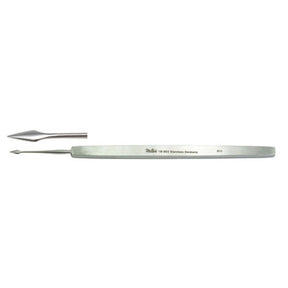 MILTEX WALTER Corneal Spud, 4-5/8" (11.8 cm), straight blade 4 mm. MPN: 18-302