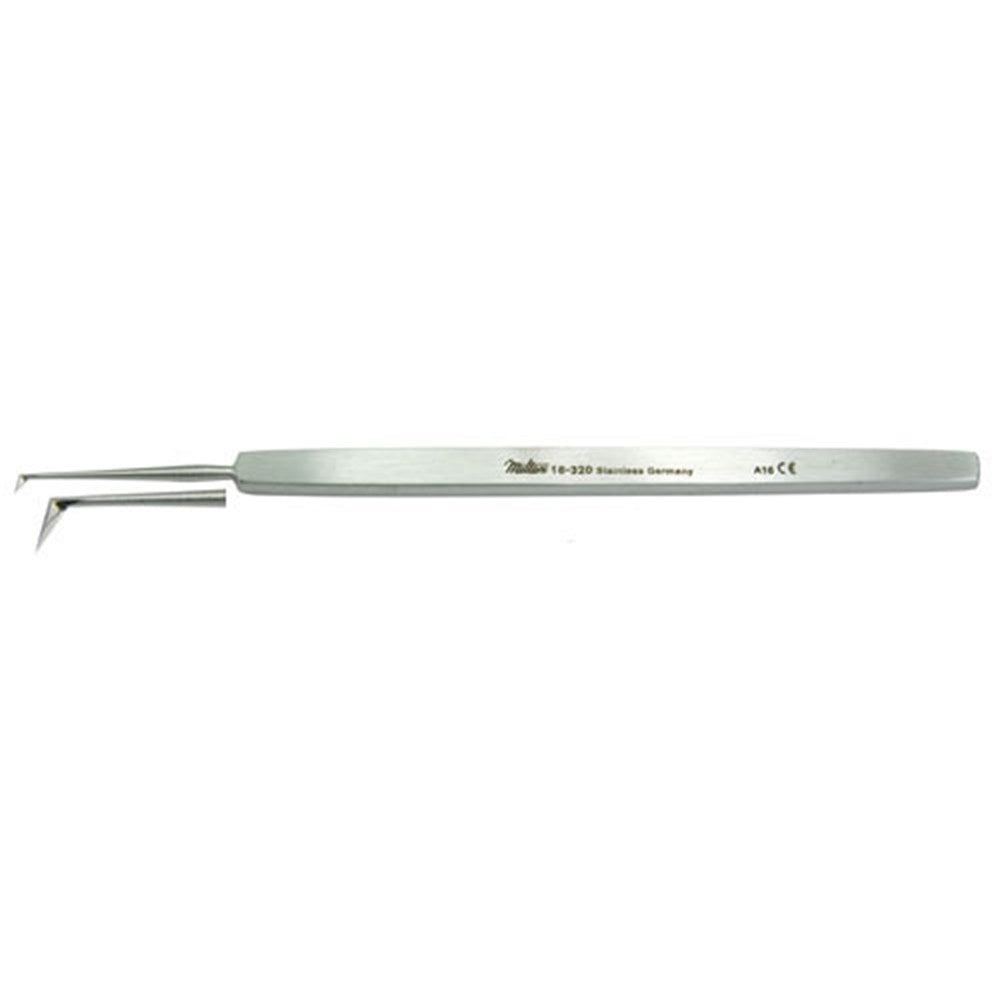 MILTEX WILDER Cystotome, angled blade 3 mm edge. MPN: 18-320