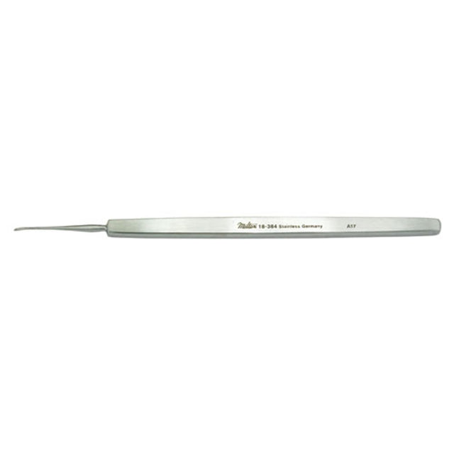 MILTEX ELVIS Foreign Body Spud, 4-3/4" (12.1 cm), oval curette 1 X 3 mm with fine point. MPN: 18-384