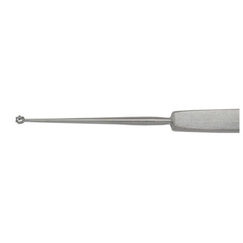 MILTEX SKEELE Chalazion Curette 5" (127.5mm), Round Cup, 2mm Diameter, with Serrated Edge. MPN: 18-522