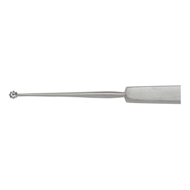 MILTEX SKEELE Chalazion Curette 5" (127.5mm), Round Cup, 2.5mm Diameter, with Serrated Edge. MPN: 18-524