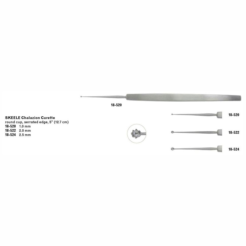 MILTEX SKEELE Chalazion Curette 5" (127.5mm), Round Cup, 2.5mm Diameter, with Serrated Edge. MPN: 18-524 - Image 3