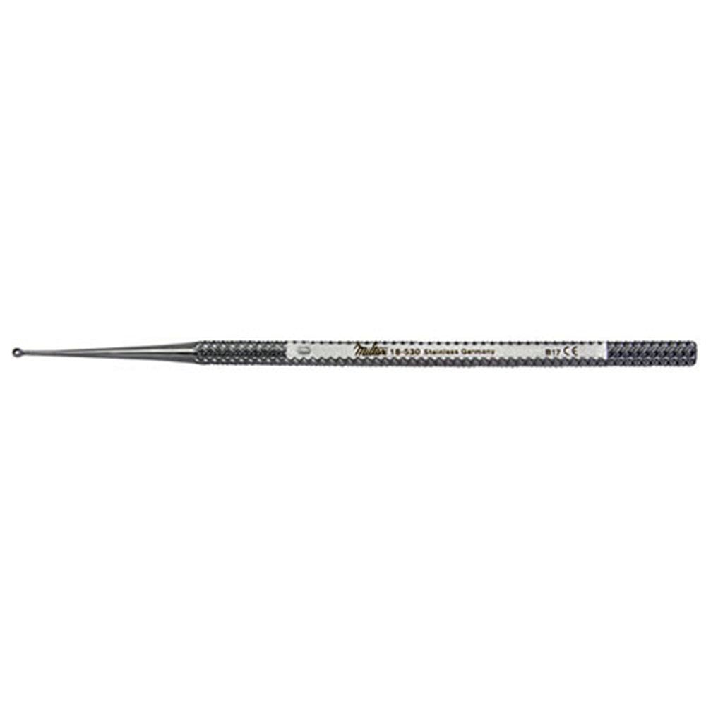 MILTEX HEATH Chalazion Curette 4-1/4" (107mm), size 0, one sharp & one blunt edge, 0.6mm diameter. MPN: 18-530