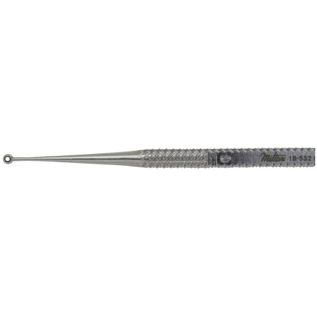 MILTEX HEATH Chalazion Curette 4-1/4" (107mm), size 1, one sharp & one blunt edge, 1mm diameter. MPN: 18-532