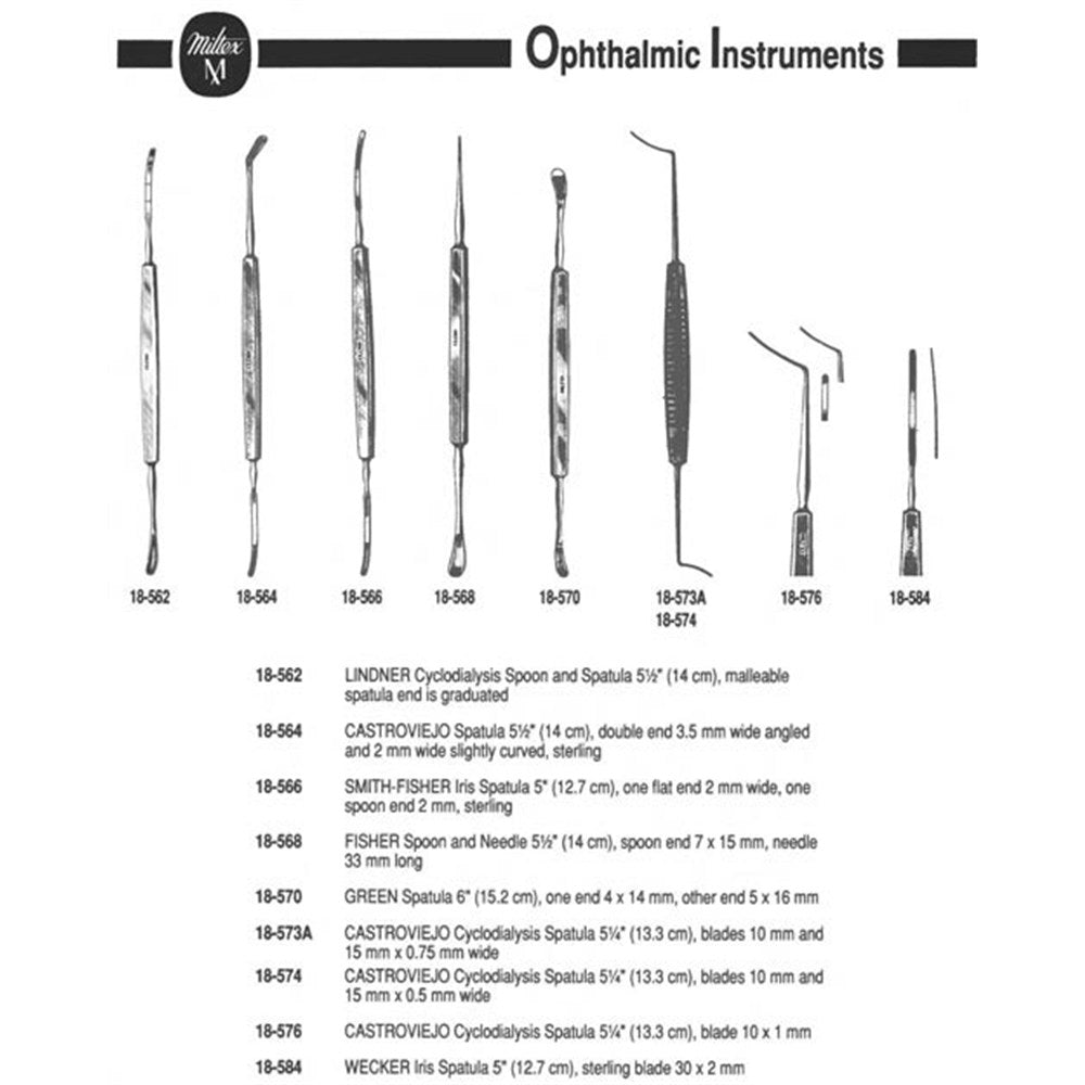 MILTEX LINDNER Cyclodialysis Spatula & Spoon, 5-1/2", malleable spatula end is graduated. MPN: 18-562 - Image 2