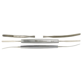 MILTEX SMITH-FISHER Iris Spatula, one flat end 2 mm wide, one spoon end 2 mm, sterling. MPN: 18-566