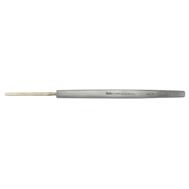 MILTEX WECKER Iris Spatula, 5-1/8" (129mm), Malleable, Silver, 2.3mm x 32mm Blade. MPN: 18-584