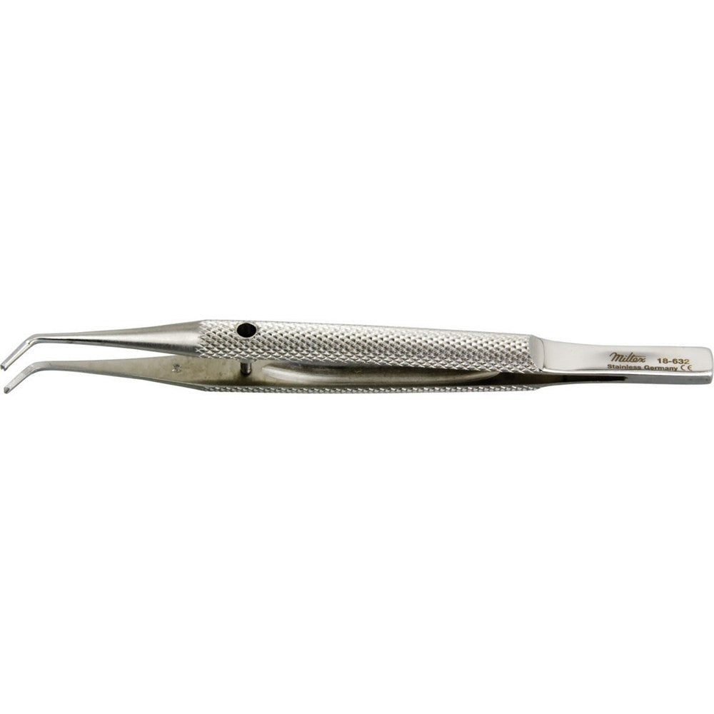 MILTEX KIRBY Cornea-Scleral Forceps, 4" (102.2mm), angled tips with 1 X 2 teeth. MPN: 18-632