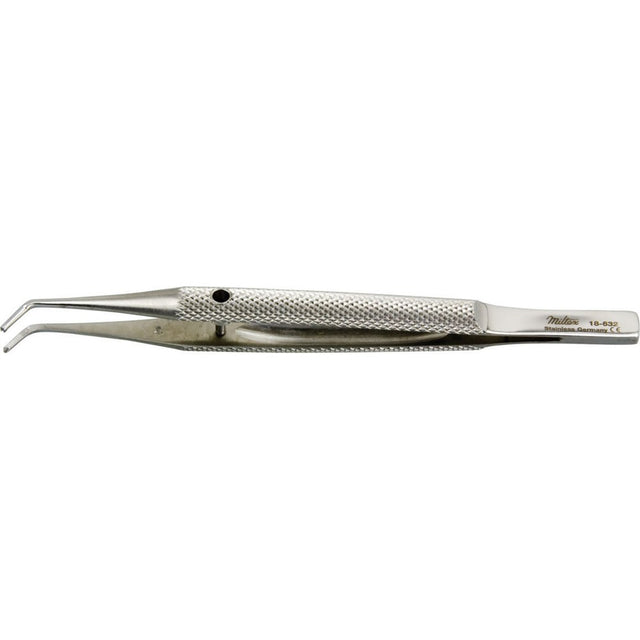 MILTEX KIRBY Cornea-Scleral Forceps, 4" (102.2mm), angled tips with 1 X 2 teeth. MPN: 18-632