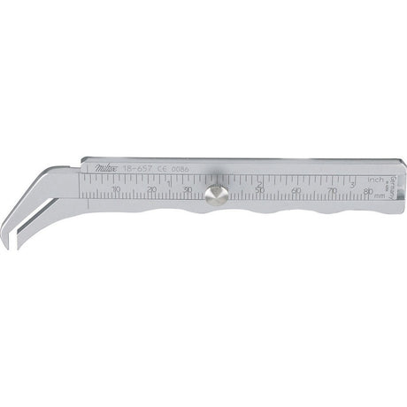 MILTEX THORPE Caliper, 4-1/2" (114mm), graduated 0 to 80mm in 1mm increments. MPN: 18-657