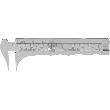 MILTEX JAMESON Caliper, 4", (101mm) graduated from 0 to 80mm in 1mm increments. MPN: 18-658
