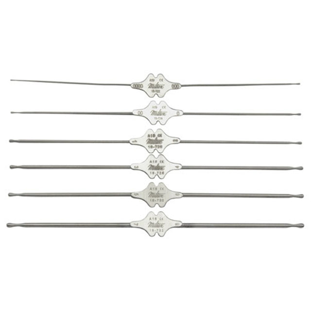 MILTEX WILLIAMS Lacrimal Probe, 5-1/8" (130mm), silver, double ended, sizes 5-6, 1.3mm and 1.4mm tips. MPN: 18-730