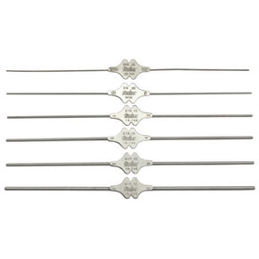 MILTEX BOWMAN Lacrimal Probe, 5-1/8" (130mm), silver, double ended, sizes 7-8, 1.5mm and 1.6mm tips. MPN: 18-750
