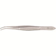 MILTEX Eye Dressing Forceps, 4" (100mm), standard pattern, half curved, 0.8mm wide serrated tips. MPN: 18-782