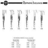MILTEX Eye Dressing Forceps, 4" (100mm), standard pattern, half curved, 0.8mm wide serrated tips. MPN: 18-782 - Image 3