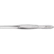 MILTEX Iris Tissue Forceps, 4" (100mm), standard pattern, straight, 1 X 2 teeth, 0.8mm wide tips. MPN: 18-786
