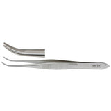 MILTEX BRACKEN Iris Forceps, 3-7/8" (99mm), curved jaws, fine cross-serrated tips. MPN: 18-794