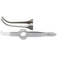 MILTEX FOERSTER Iris Tissue Forceps, 3-3/4" (95mm), octagonal grip, full curved, 1 X 2 teeth, 0.55mm wide. MPN: 18-798