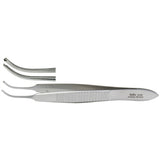 MILTEX VON GRAEFE Iris Forceps, 2-7/8" (72mm), curved, 1 X 2 teeth. MPN: 18-820