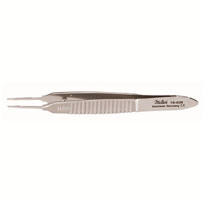 MILTEX BONN Micro Suturing Forceps, 2-3/4" (7 cm), 1 X 2 teeth, 0.12 mm, tying platform. MPN: 18-835