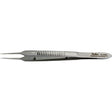 MILTEX BONN Micro Suturing Forceps, 3-3/4" (9.5 cm), 1 X 2 teeth, 0.12 mm, tying platform. MPN: 18-836