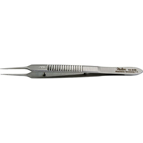 MILTEX BONN Micro Suturing Forceps, 3-3/4" (9.5 cm), 1 X 2 teeth, 0.12 mm, tying platform. MPN: 18-836